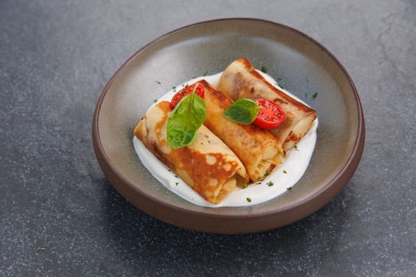 Блины с мраморной говядиной