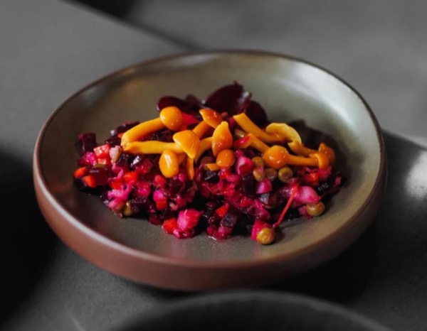 Винегрет с опятами и ароматным маслом